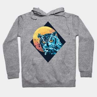 Moonlight Owl Digital Art Hoodie